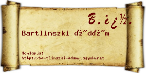 Bartlinszki Ádám névjegykártya